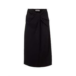 NEW VALENTINO women's knotted stretch silk skirt in black